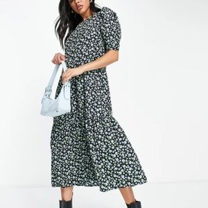 AX Paris Floral Midi Dress in Navy & Green
